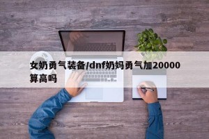 女奶勇气装备/dnf奶妈勇气加20000算高吗